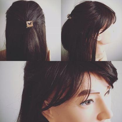 ヘアゴム 蝶 ピンク 四角 TAMARUSAN