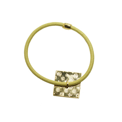 ヘアゴム ふくろう 水色 黄色 金 四角 TAMARUSAN