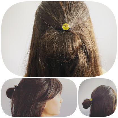 シルバー925 ヘアゴム 恐竜 黄緑 TAMARUSAN