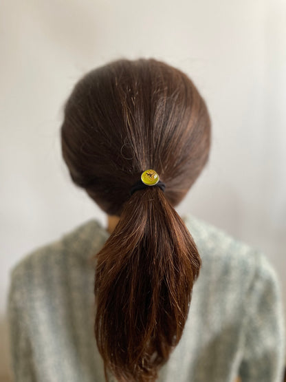 シルバー925 ヘアゴム 恐竜 黄緑 TAMARUSAN