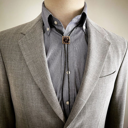 革紐ループタイ 龍 紫 四角 TAMARUSAN