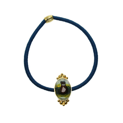 ヘアゴム 猫 グリーン 小ぶり 大人 TAMARUSAN