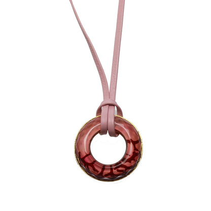 眼鏡ホルダー 革ひも ピンク 血赤珊瑚 24k 軽量 TAMARUSAN