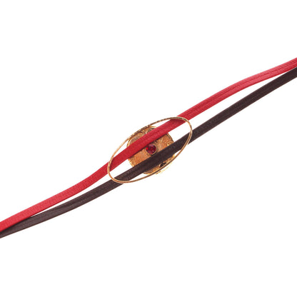 眼鏡チェーン ピンク 赤 革 ムーンストーン ゴールド TAMARUSAN