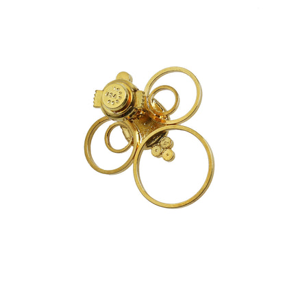 蜂 眼鏡ホルダーピンブローチ 血赤珊瑚 ラペルピン TAMARUSAN