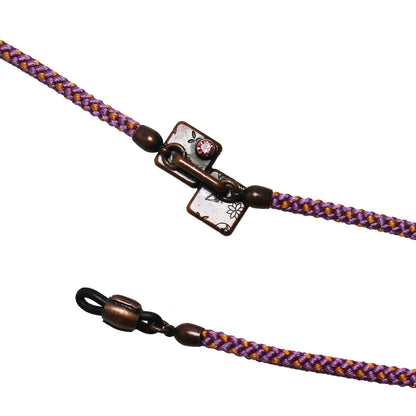 眼鏡チェーン 赤 正絹 組紐 血赤珊瑚 TAMARUSAN