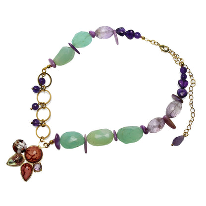 アシンメトリーチョーカー 紫 アメジスト TAMARUSAN