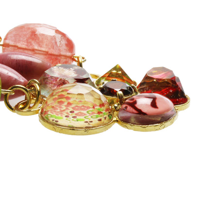 花 ネックレス ガーネット 天然石 マルチカラー TAMARUSAN