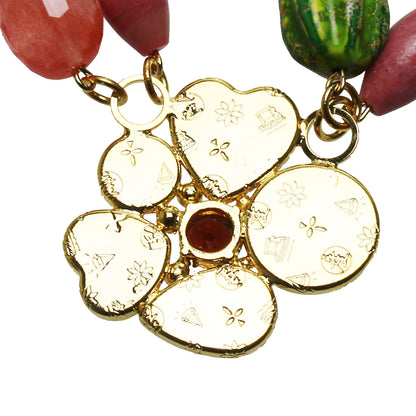 花 ネックレス ガーネット 天然石 マルチカラー TAMARUSAN