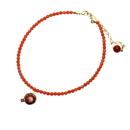 チョーカー 珊瑚 ピンク ルビー 金 TAMARUSAN