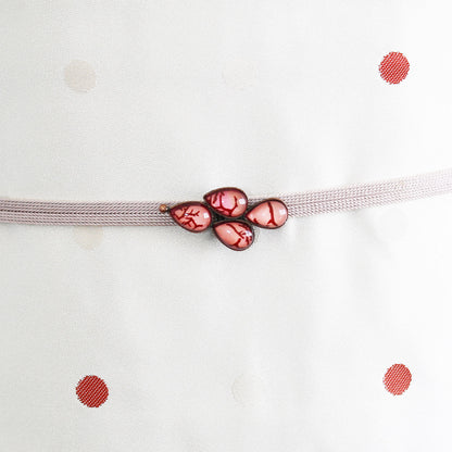 帯留め 珊瑚 ピンク アンティーク風 TAMARUSAN