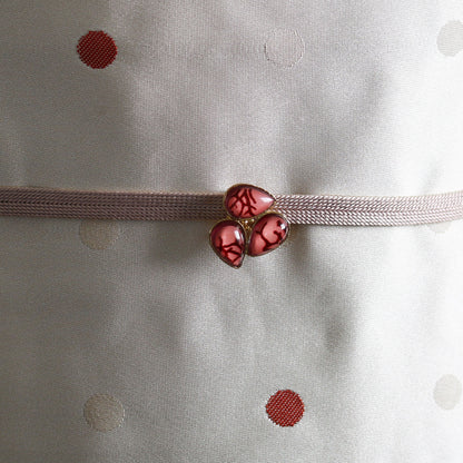 帯留め サーモンピンク 絵 金 TAMARUSAN