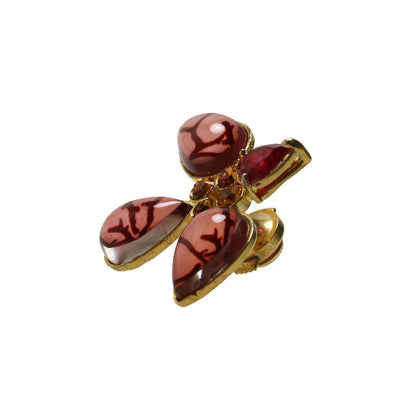 ピンブローチ ルビー 鳥 ピンク 金 TAMARUSAN