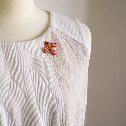 ピンブローチ ルビー 鳥 ピンク 金 TAMARUSAN