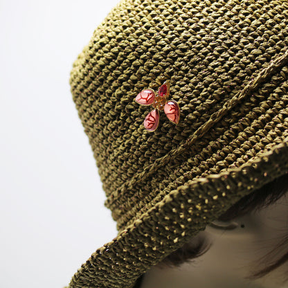 ピンブローチ ルビー 鳥 ピンク 金 TAMARUSAN