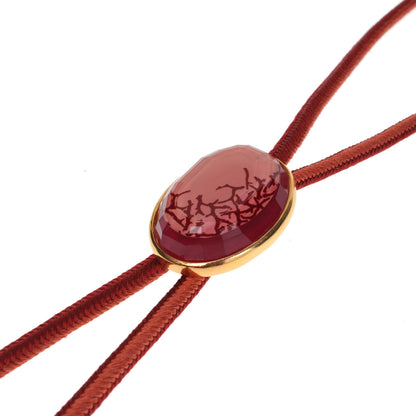 組紐ループタイ 血赤珊瑚 正絹 赤 ピンク TAMARUSAN