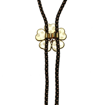 組紐ループタイ 花 血赤珊瑚 正絹 ピンク 男女兼用 ループタイ