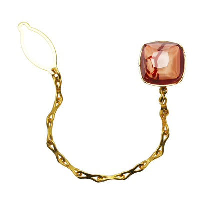 タイタックピン 珊瑚 ピンク 赤 24k 四角 TAMARUSAN