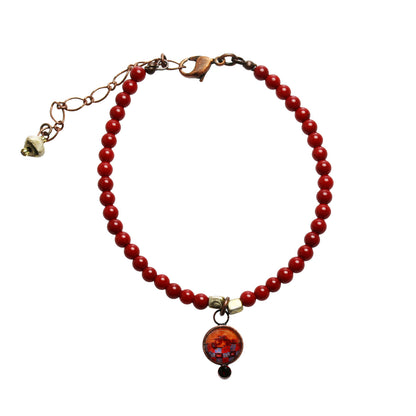 ブレスレット 赤 珊瑚 オレンジ TAMARUSAN