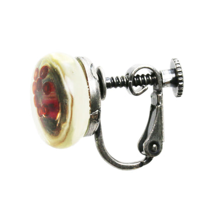 イヤリング ピンク 軽量 樹脂 丸 クリップイヤリング