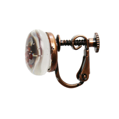 イヤリング オレンジ オリジナル樹脂 クリップイヤリング