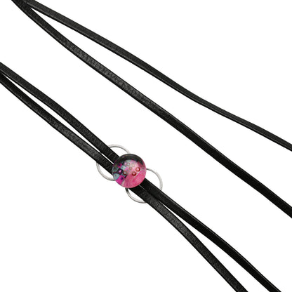 眼鏡コード 革紐 軽量 アマゾナイト ピンク 眼鏡ストラップ・チェーン