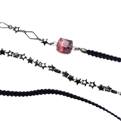 眼鏡チェーン ピンク 星 リボン ヘマタイト TAMARUSAN