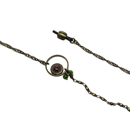 眼鏡チェーン グリーンクォーツ アンティーク調 黄緑 TAMARUSAN