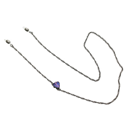 眼鏡チェーン ハート 古希 紫 アンティーク調 TAMARUSAN