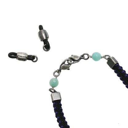 ネックレスにもなる眼鏡チェーン リボン 紺 ピンク TAMARUSAN