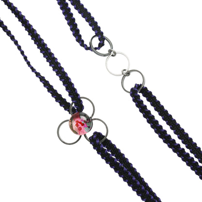 ネックレスにもなる眼鏡チェーン リボン 紺 ピンク TAMARUSAN