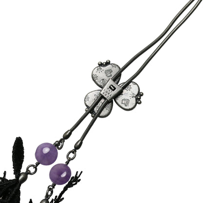 羽織紐 紫 アメジスト スミレ レース 羽織紐