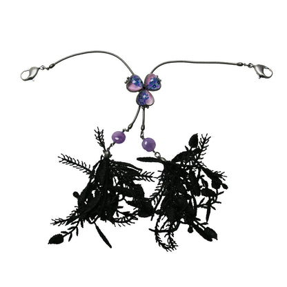 羽織紐 紫 アメジスト スミレ レース 羽織紐