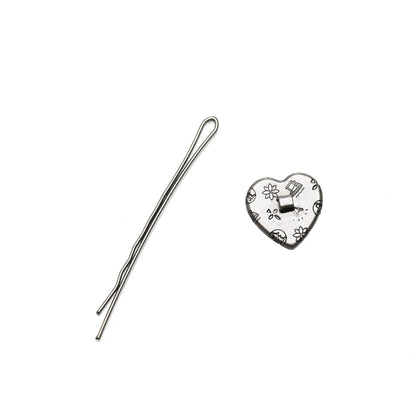 ヘアピン 紫 ハート 飾り取り外し可能 TAMARUSAN