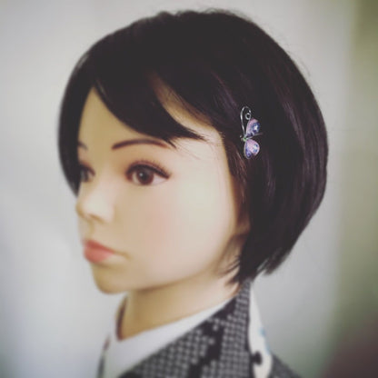 ヘアピン 蝶 紫 和装 贈り物 大人向け TAMARUSAN
