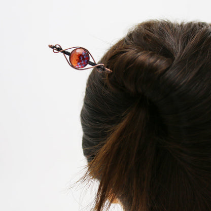 かんざし オレンジ アンティーク風 TAMARUSAN