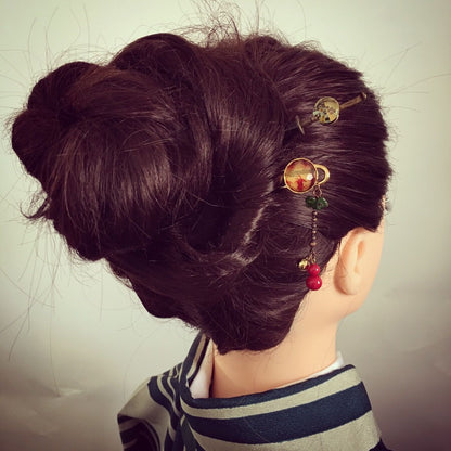 着せ替えかんざし 水色 和風 木製 TAMARUSAN