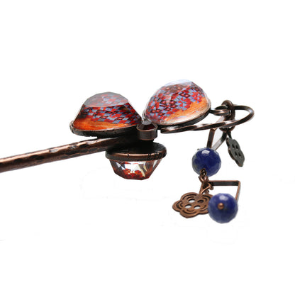 かんざし 蝶 オレンジ 一本挿し TAMARUSAN