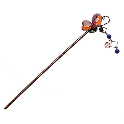 かんざし 蝶 オレンジ 一本挿し TAMARUSAN