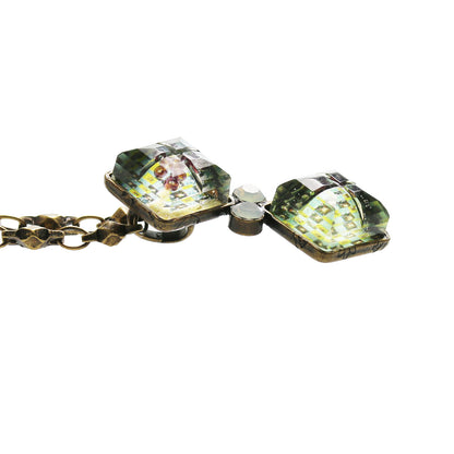 ネックレス グリーン アンティーク風 ネックレス