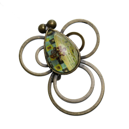 帯留 グリーン ミツバチ アンティーク調 TAMARUSAN