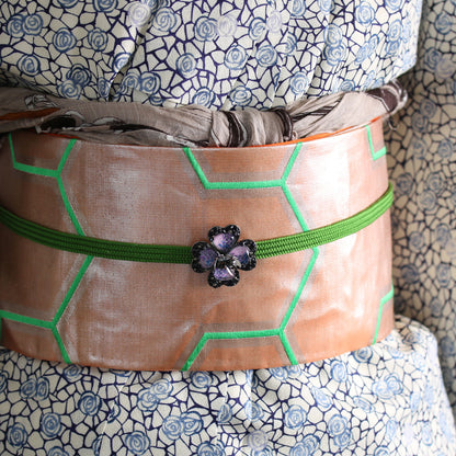 大きい帯留 クローバー パープル 古希 TAMARUSAN