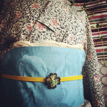 大きい帯留め グリーン 四つ葉 TAMARUSAN