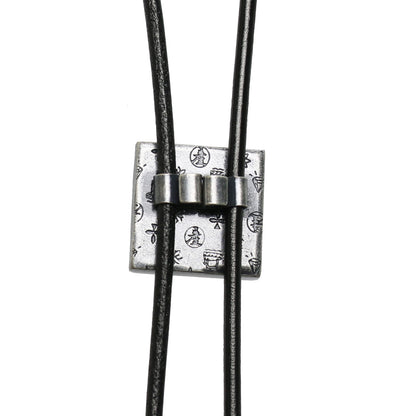 革紐ループタイ 四角 ピンク カジュアル TAMARUSAN