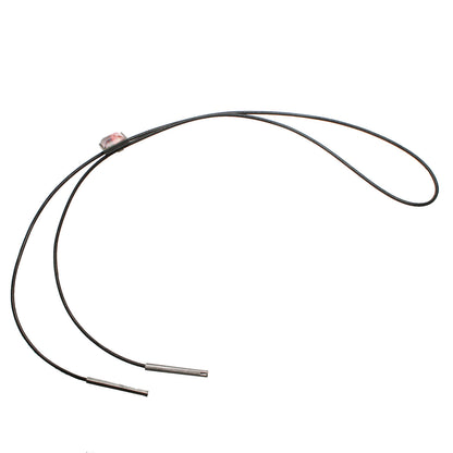 革紐ループタイ 四角 ピンク カジュアル TAMARUSAN