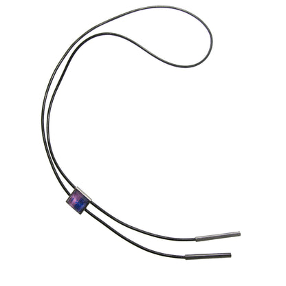 革紐ループタイ 紫 四角 樹脂 TAMARUSAN