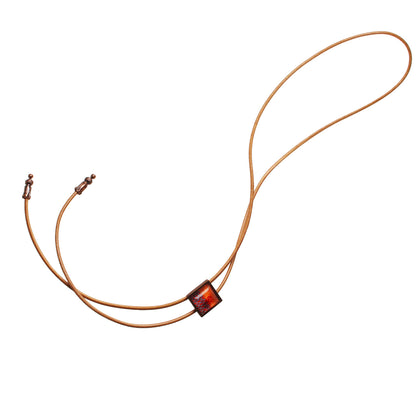 革紐ループタイ オレンジ ネクタイ代わり ループタイ