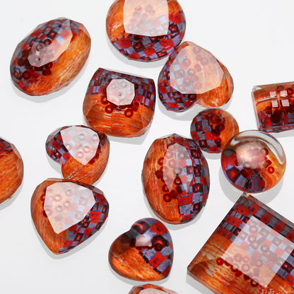 ヘアピン オレンジ クローバー 花 高級ヘアピン