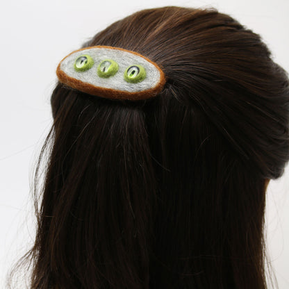 バレッタ グレー フェルト 着物 TAMARUSAN