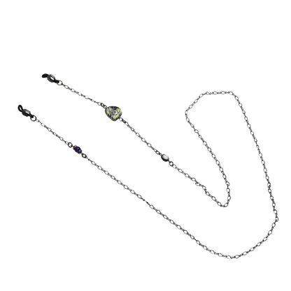 眼鏡チェーン ハート グレー シェル アメジスト TAMARUSAN